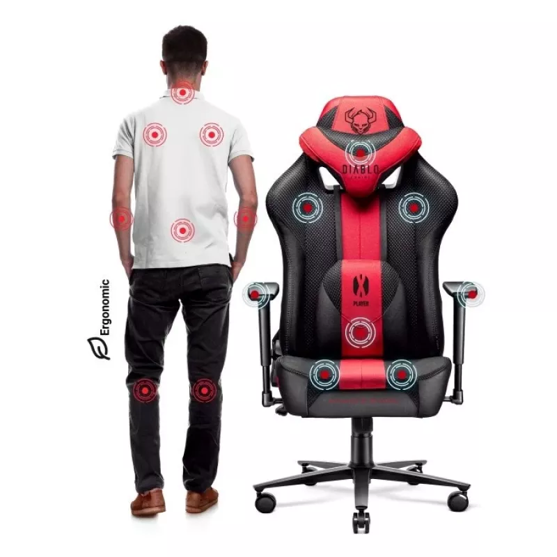 Silla gaming Diablo X-PLAYER 2.0 KING Crimson antracita