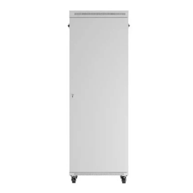 Armario rack LANBERG FF01-8047-12SL 47U 800x1000 mm gris con puertas de cristal delanteras y traseras y espacio para panel LCD