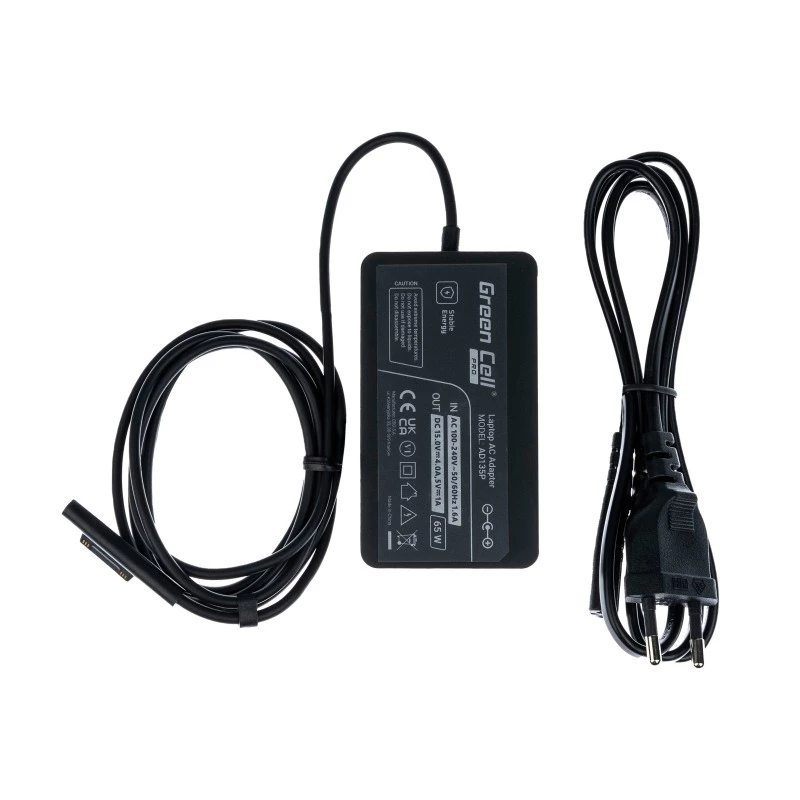 Fuente de alimentación Green Cell PRO 1706 65W 15V 4A para Microsoft Surface Laptop/Pro/Book/Go