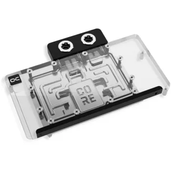 Refrigeración líquida para tarjeta gráfica Alphacool Core RX 9070 XT Hellhound+ Transparent Chrome con backplate