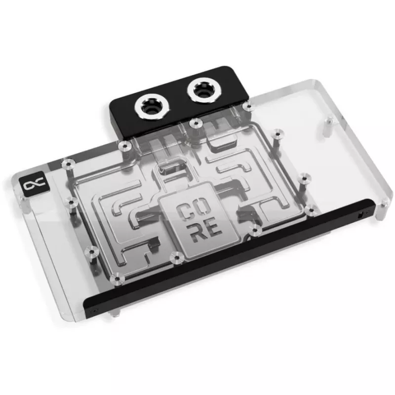 Refrigeración líquida para tarjeta gráfica Alphacool Core RX 9070 XT Hellhound+ Transparent Chrome con backplate