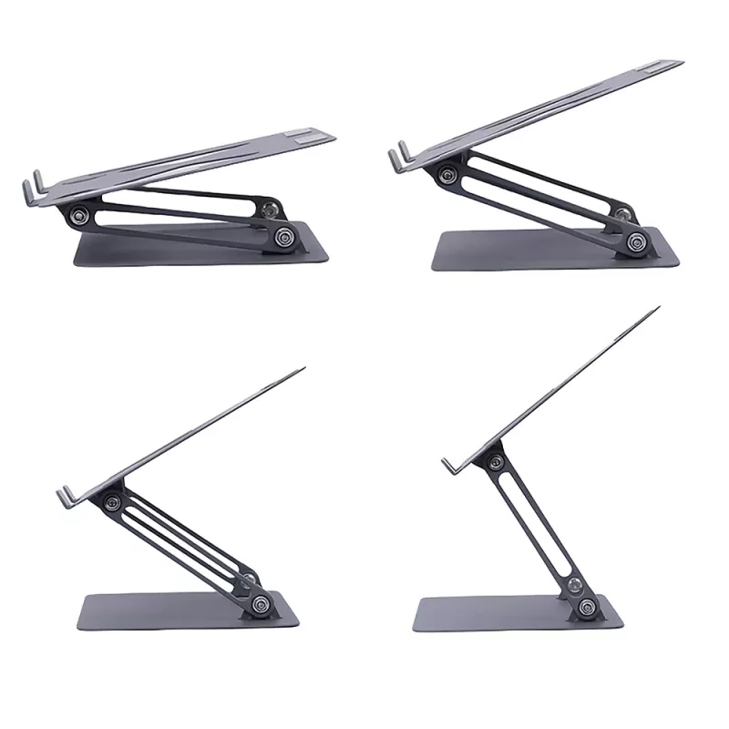 Soporte para portátil MEDIA-TECH MT2661 — altura ajustable, diseño plegable de aluminio para portátiles de hasta 17