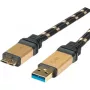 ROLINE Gold Cable USB 3.0, conector macho USB A - conector macho USB 3.0 Micro B 2,0 m (11.02.8879)