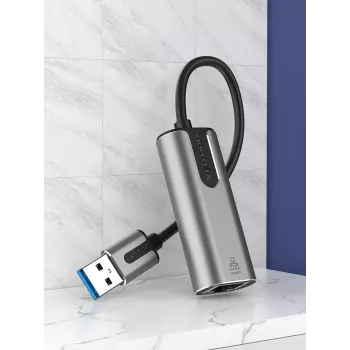 Adaptador Vention USB 3.0-A a Gigabit Ethernet gris 0,15 m aleación de aluminio Type