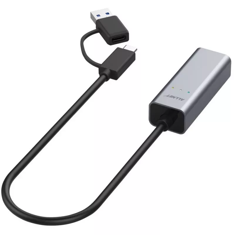 Adaptador Ethernet ALLNET ALL-NC-2.5G-USBC_A USB 3.0 Type-C y Type-A 2,5 Gbps Multi-Gigabit LAN