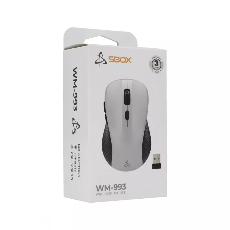 Ratón SBOX WM-993 Plata USB Type-A