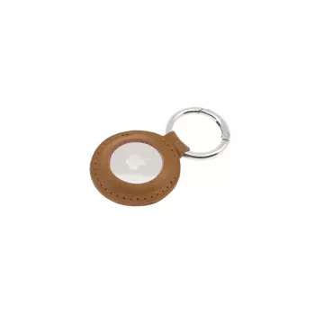 Funda para AirTag FIXED FIXWAT-C2-BRW piel vacuna auténtica marrón — soporte protector de piel para Apple AirTag