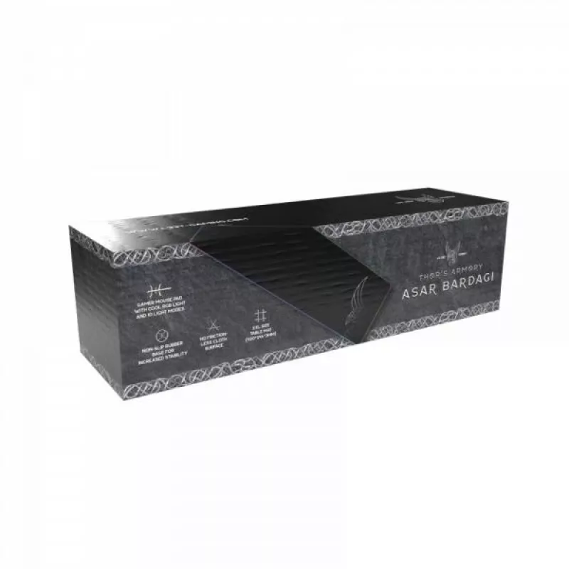 L33T Gaming 160406 Alfombrilla gaming Asar Bardagi XXL RGB, superficie rápida, 920 x 294 x 3 mm, negra