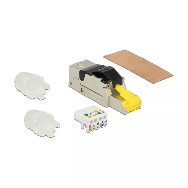 Conector de cable RJ45 DeLOCK 86485 negro plateado transparente amarillo