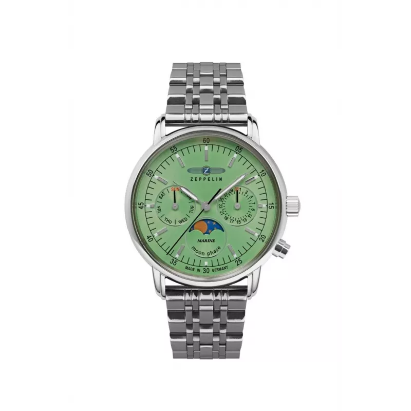 Reloj de pulsera de cuarzo Zeppelin LZ 14 Marine 8637M-4, acero inoxidable, resistente al agua