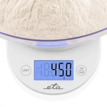 ETA | Báscula de cocina con bol | ETA577090000 Mari | División 1 g | Tipo de pantalla LCD | Blanco