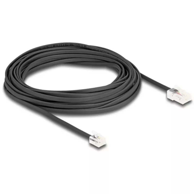 Cable de teléfono DeLOCK conector macho RJ45 a conector macho RJ11 negro 10 m