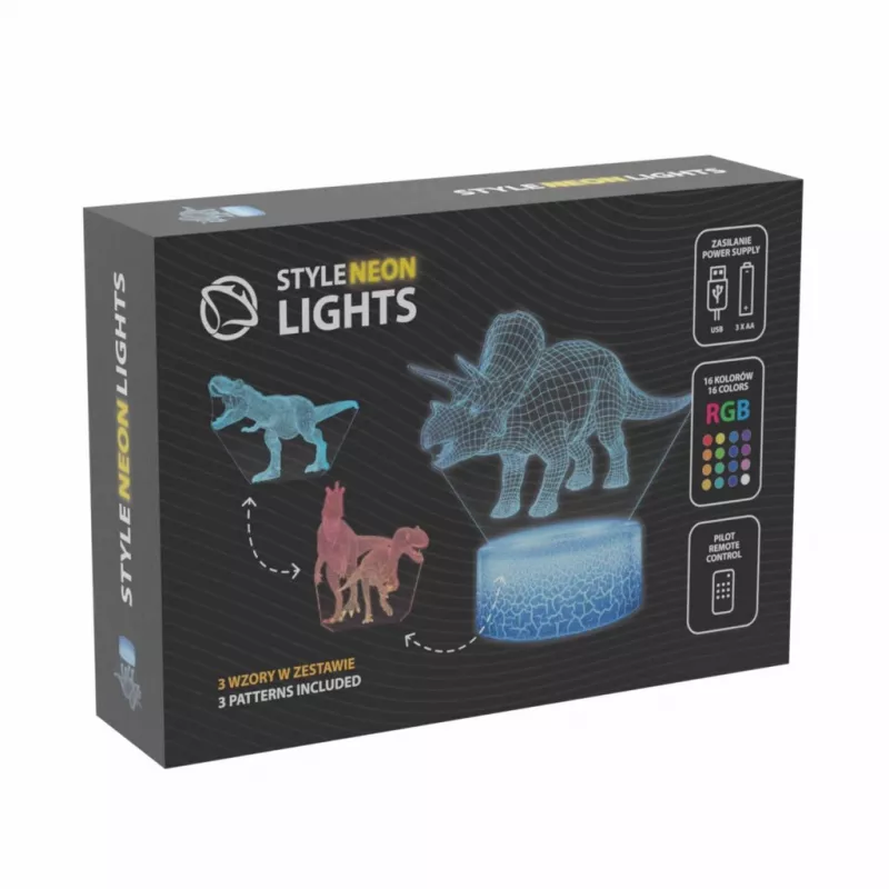 Lámpara LED de mesa MANTA SNL117RGB decoración de luz RGB 3D dinosaurio
