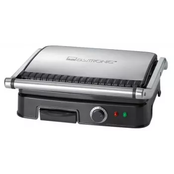 Clatronic KG 3487 parrilla eléctrica (2000W parrilla de mesa, negra y plateada)
