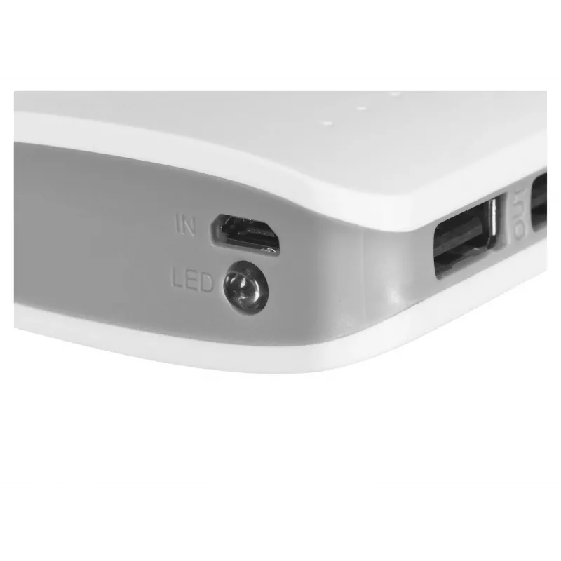 Cargador portátil Esperanza EMP106WE Radium — 8000 mAh, salida para 3 dispositivos, entrada Micro-USB, salidas 5V/2A y 5V/1,5A/1A, gris