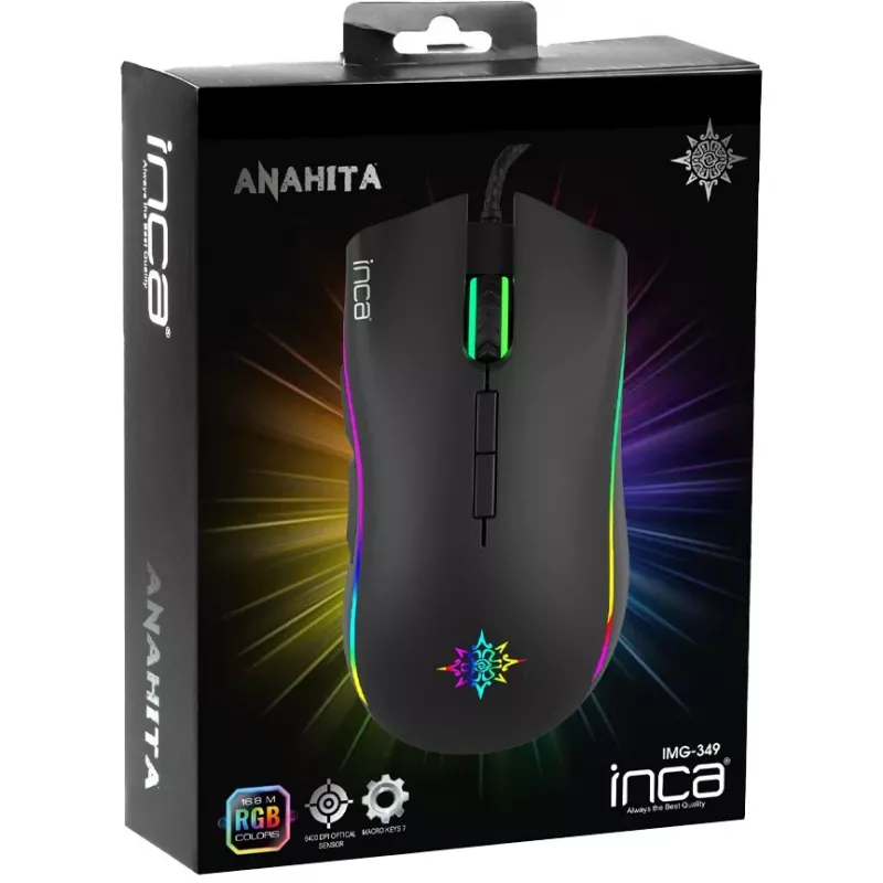 INCA Cian INCA ANAHITA RGB MACRO-TECLAS RATÓN GAMING PROFESIONAL