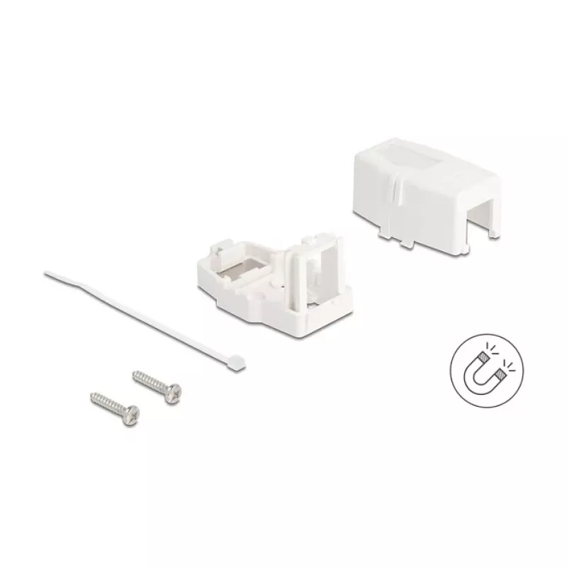 Delock 85841 Carcasa Keystone vacía, 1 puerto, base magnética, blanco