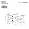 Cómoda Cama Meble LUCCA 3D 165x40x80 cm, blanca, cuerpo de aglomerado