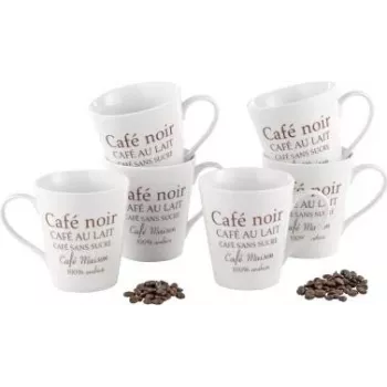 Set de tazas de café Esmeyer 6 uds., modelo 302-007, capacidad 0,25 l por taza