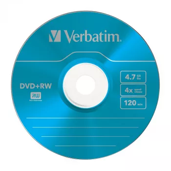 VERBATIM 43297 Verbatim DVD+RW slim Jewel Case 5 4.7GB 4x color