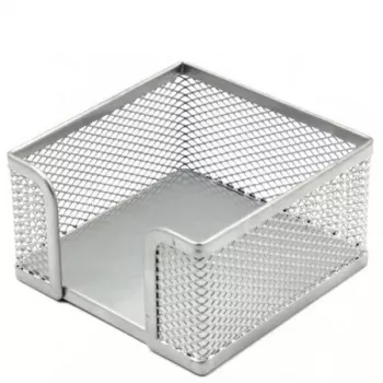 Caja de notas Forpus, 9,5 x 9,5 cm, plata, metal perforado 1005-007