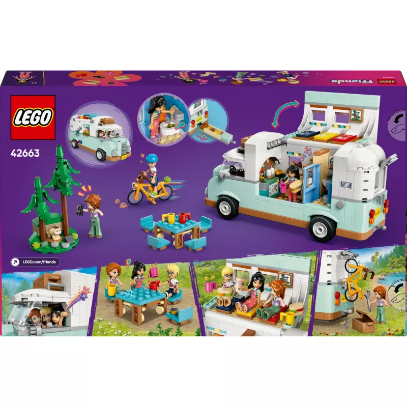 Set LEGO Motor Home 42663 — autocaravana LEGO Friends, 778 piezas, 3 minipersonajes, a partir de 7 años