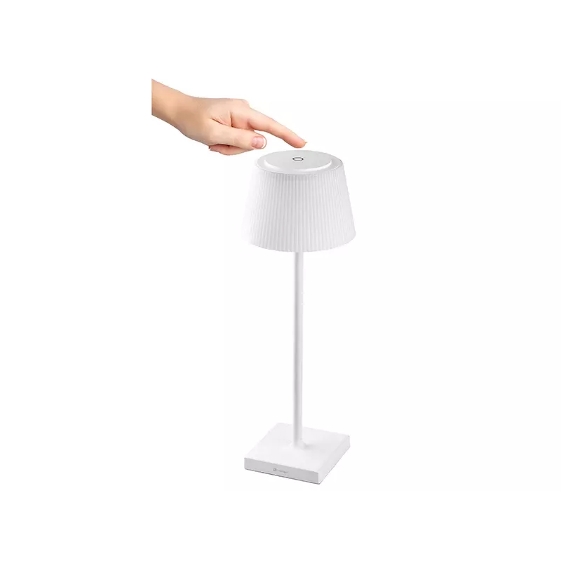 Lámpara de mesa TRACER Pluto blanca TRAOSW47233 LED regulable, acabado blanco