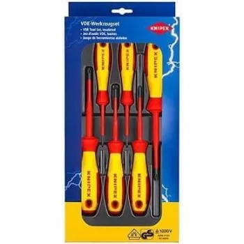 Set de destornilladores VDE Knipex 6 piezas Phillips Pozidriv, Phillips Phillips (00 20 12 V03)