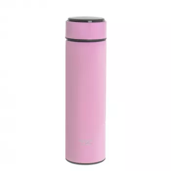 Botella térmica Adler AD 4506P acero inoxidable con funda de silicona, rosa, con aislamiento al vacío