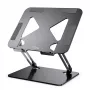 Soporte para portátil MEDIA-TECH MT2661 — altura ajustable, diseño plegable de aluminio para portátiles de hasta 17