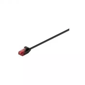 Wentronic Goobay Cable de parcheo delgado CAT 6, U/UTP, negro, 0,15 m - material de cobre (71547)