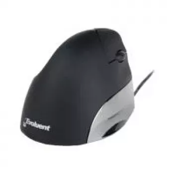 BakkerElkhuizen Evoluent Standard, diestro, diseño vertical, óptico, USB Type-A, 1500 DPI, negro, gris, plata
