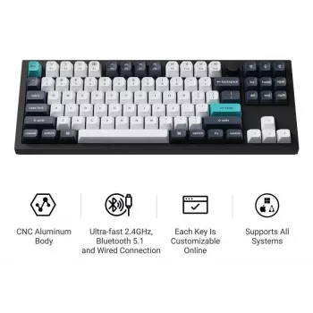 Teclado inalámbrico Q3 Max RGB/CARBON negro Q3M-M4 Keychron