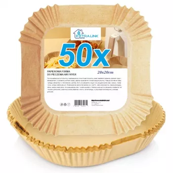 Papel para freidora de aire 20×20 cm, pack de 50 — Extralink HOME