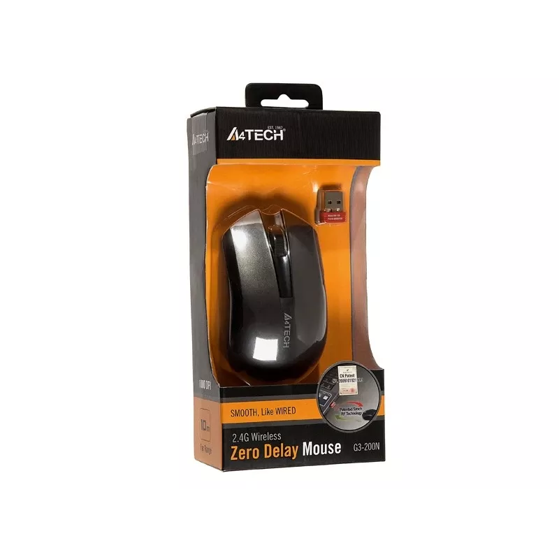Ratón A4Tech G3-200N Travel ambidiestro RF inalámbrico V-Track 1000 DPI