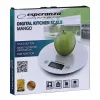 Báscula de cocina electrónica ESPERANZA EKS003W, capacidad 5 kg, precisión 1 g, vidrio templado, control táctil