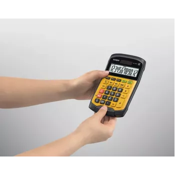 CASIO CALCULADORA OFFICE WATERPROOF WM-320MT-S, pantalla de 12 dígitos. Teclado extraíble, 108,5 x 168,5, resistencia al agua y polvo: IP54