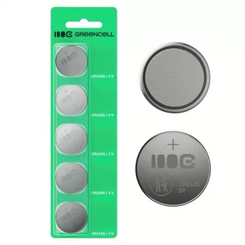 Pila botón Green Cell CR2450 3V – litio, pack de 5