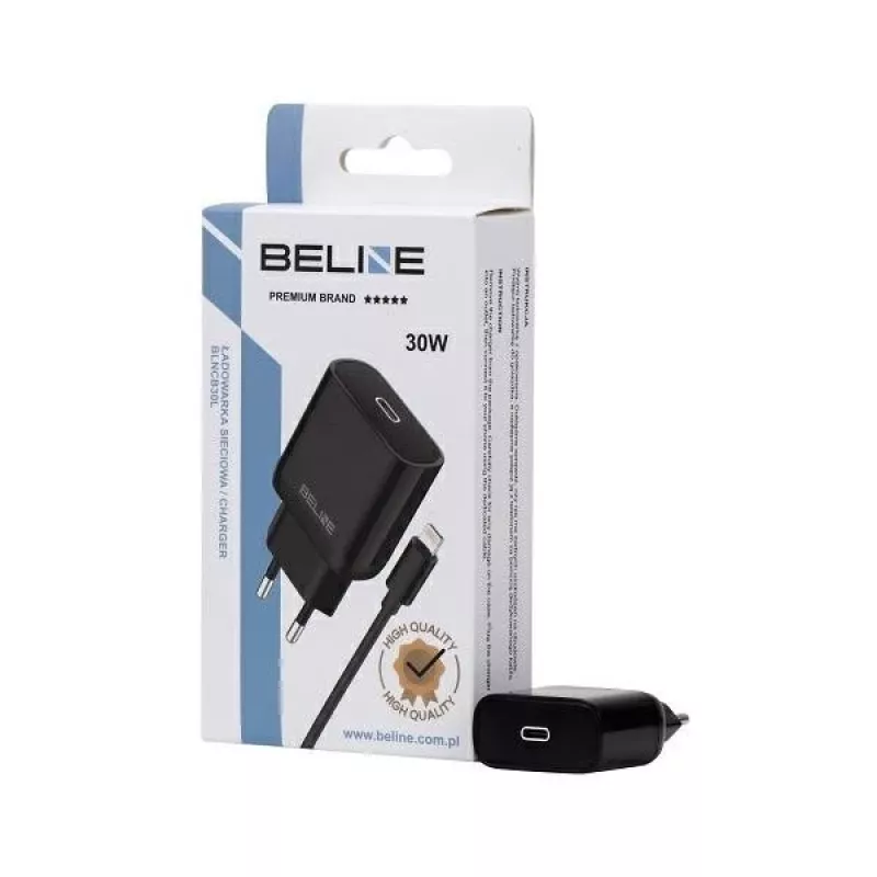 Cargador 30W USB-C a Lightning Beline Beli02174 con cable negro