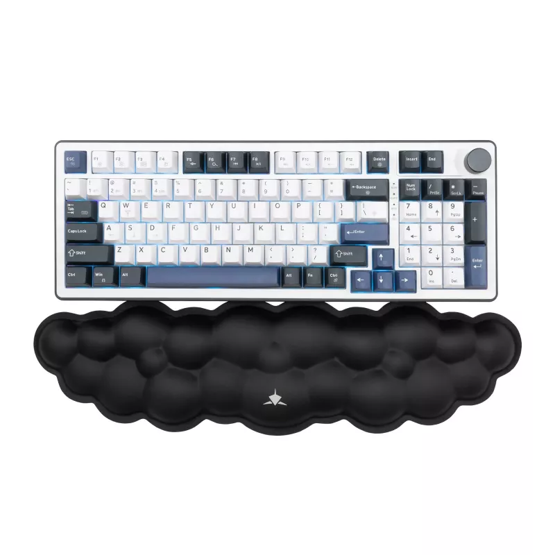 White Shark KP-011 Cumulus Cloudy reposamuñecas para teclado, negro