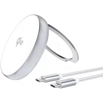4smarts Qi2 Charger Kickstand Silver White - Cargador (540987)