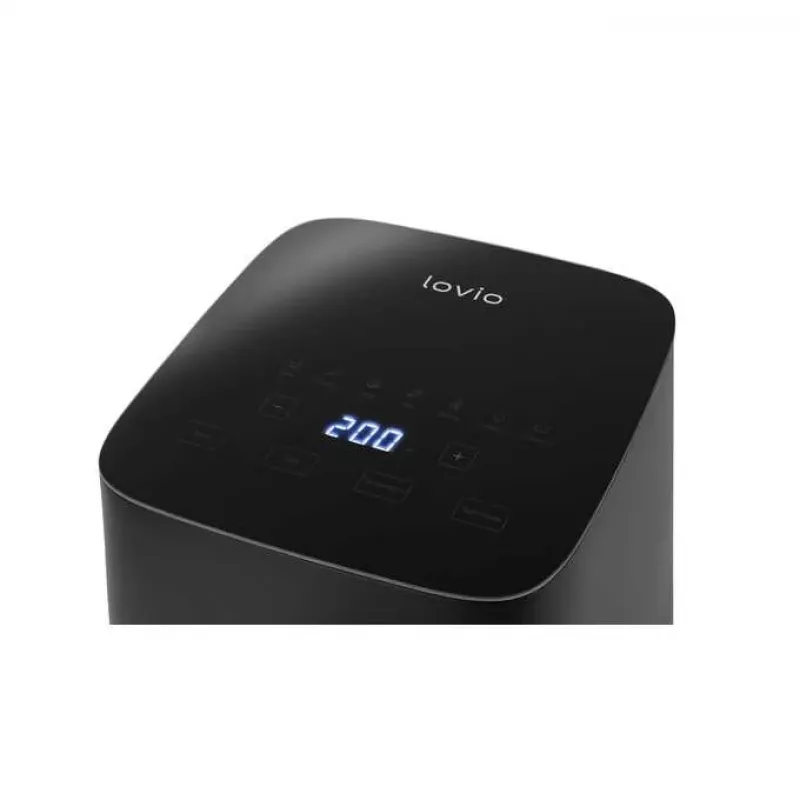 Freidora de aire Lovio LVAF001BK 5 l negra — freidora de aire compacta, capacidad de 5 litros