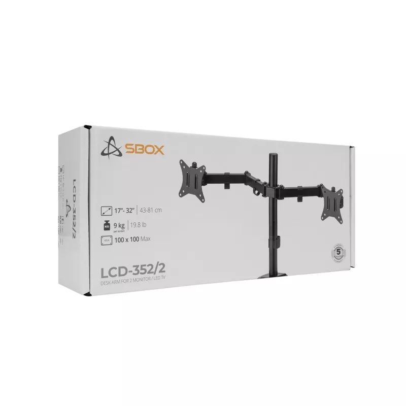 Soporte de pared para monitor SBOX LCD-352/2-2 para pantallas de 13–32