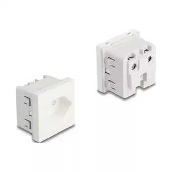 Toma de corriente con toma de tierra DELOCK Easy 45 T13 Suiza 45×45 mm, 250 V / 10 A, blanco