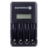 Cargador de baterías everActive NC450B — cargador de 4 celdas AAA, 110/230V AC, negro