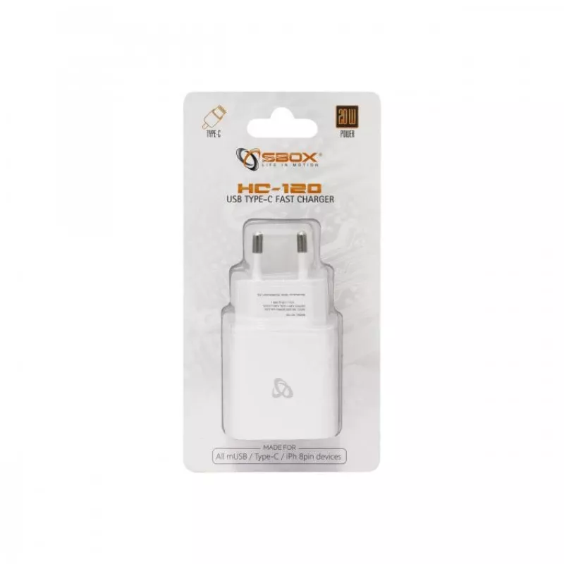 Fuente de alimentación Sbox HC-120 USB Type-C blanca