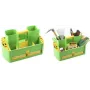 Caja de almacenamiento allit GardenAid >W< 19/62 – caja de transporte de polipropileno para el jardín con 4 cajas organizadoras extraíbles, verde/amarillo