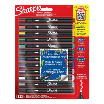 Rotuladores acrílicos Sharpie Creative Marker 12 uds. punta redonda Negro