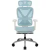 Silla de oficina ergonómica thunder x3 TEGC-3073102.B1 — Tapizado blanco y azul, reposabrazos ajustables, respaldo alto