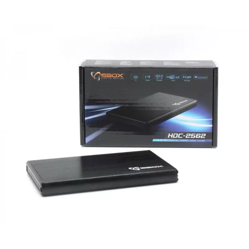 Carcasa externa para HDD Sbox HDC-2562B 2,5 pulgadas Blackberry negro